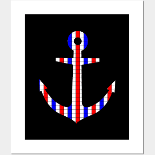 USA colored anchor Posters and Art